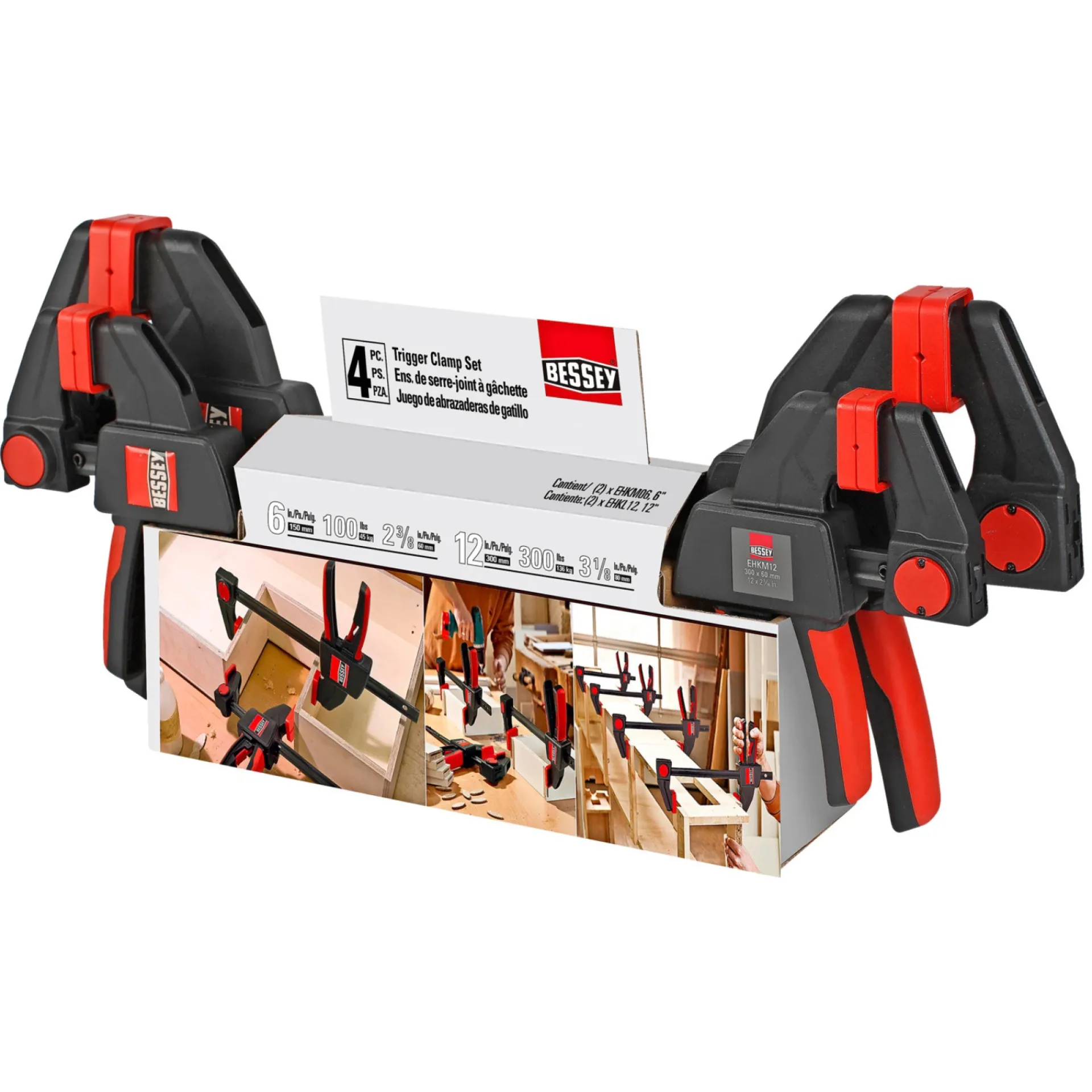 Bessey EZM/EZL ENHÅNDSTVINGE 2X150 MM + 2X300 MM