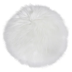 Boliginteriør BOLIGINTERIØR RUND IMITERET LAMMESKIND 35X35 CM HVID
