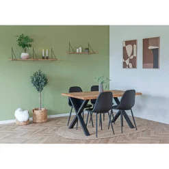 BOLIGINTERIØR SÆT SPISEBORD INKL. 6 STOLE EG 95 X 200 CM