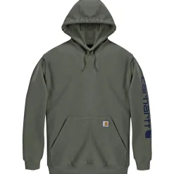Carhartt LOOSE FIT MIDWEIGHT LOGO SLEEVE GRAPHIC SWEATSHIRT HÆTTETRØJE XL GRØN