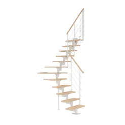 Dolle BOSTON PLADSBESP. TRAPPE HVID BØG SHAPE 6 GELÆNDER 12 TRIN