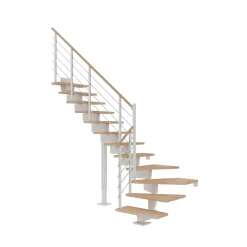 Dolle DUBAI TRAPPE HVID BØG DESIGN 13 TRIN