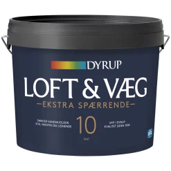 Dyrup 10 EKSTRA SPÆRRENDE VÆG- OG LOFTMALING 4,5 L HVID