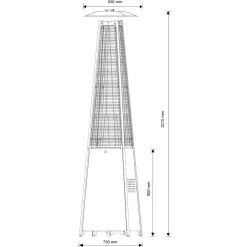 F&H COM PYRAMIDE TERRASSEVARMER SORT 5000-12000 WATT