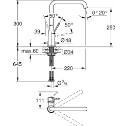 Grohe ESSENCE KØKKENARMATUR MAT SORT