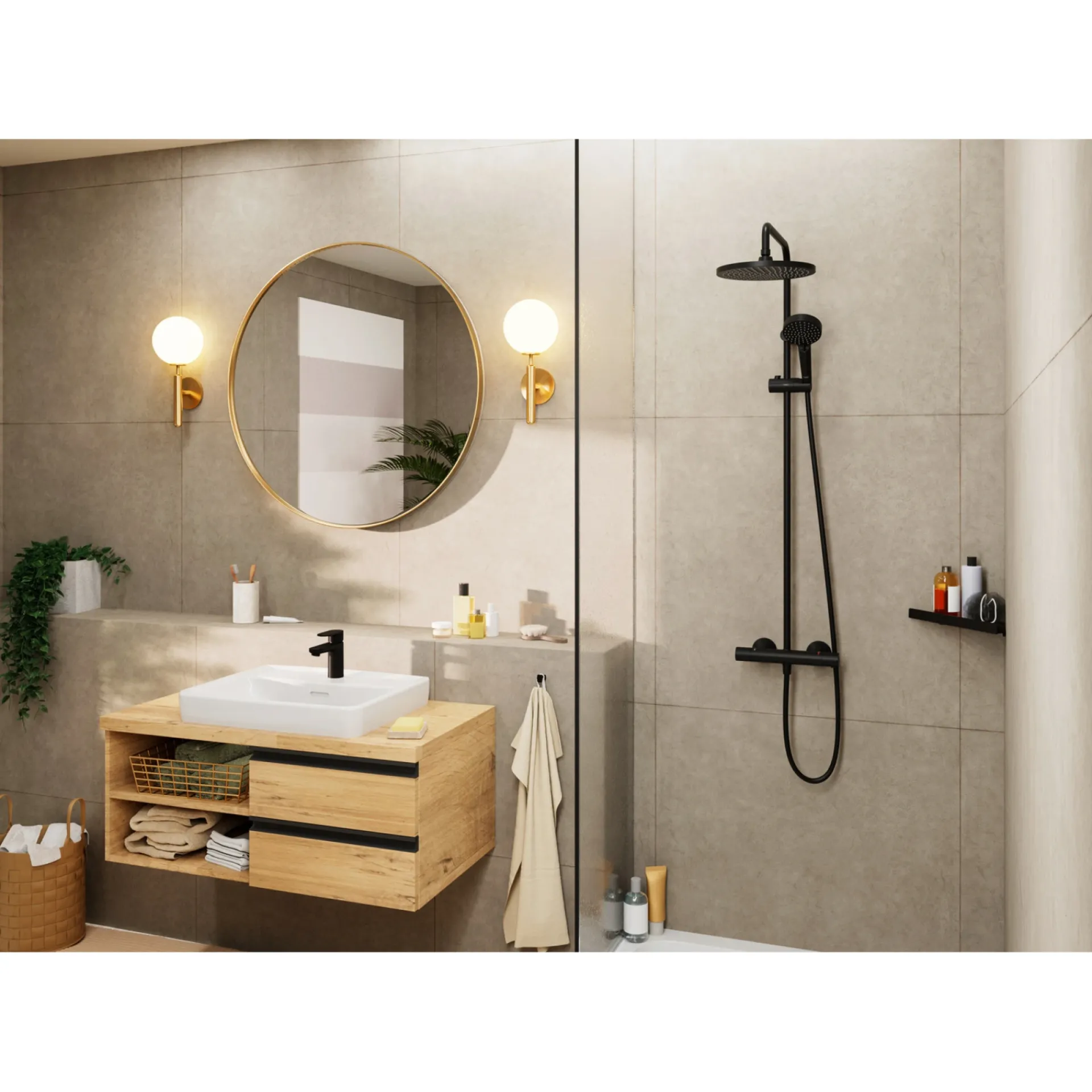 Hansgrohe VERNIS 240 1JET ECOSMART BRUSESYSTEM MAT SORT