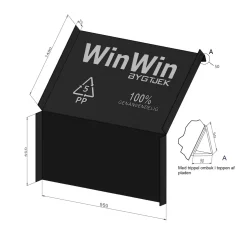 Jual WINWIN PLADE SPÆRAFSTAND 1000 MM VINDSTOPPLADE SORT 450 + 1450 + 3X50 MM