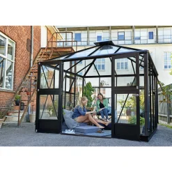 Juliana OASE ORANGERI 3 MM HÆRDET GLAS HELE BANER ANTRACIT 8,8 M2