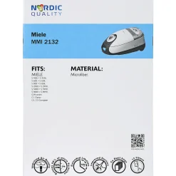 Nordic Quality MMI 2132 STØVSUGERPOSE 5 STK. + 2 FILTRE