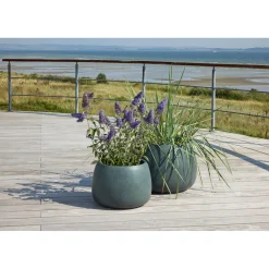 Outrium CALI HAVEKRUKKE FIBERCEMENT SORT/GRØN Ø55XH37CM