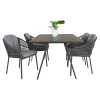 Outrium CARROS/PALMA BORD + 4 STOLE HAVEMØBELSÆT SORT/GRÅ