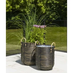 Outrium MAISON FLETKRUKKE POLYRATTAN BRUN/SORT H50 X Ø45 CM