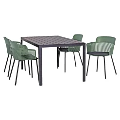Outrium TOSCANA/LAGOS MED 4 STOLE HAVEMØBELSÆT SORT/GRØN