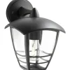Philips CREEK NED U/SENSOR UDENDØRS VÆGLAMPE SORT 60W