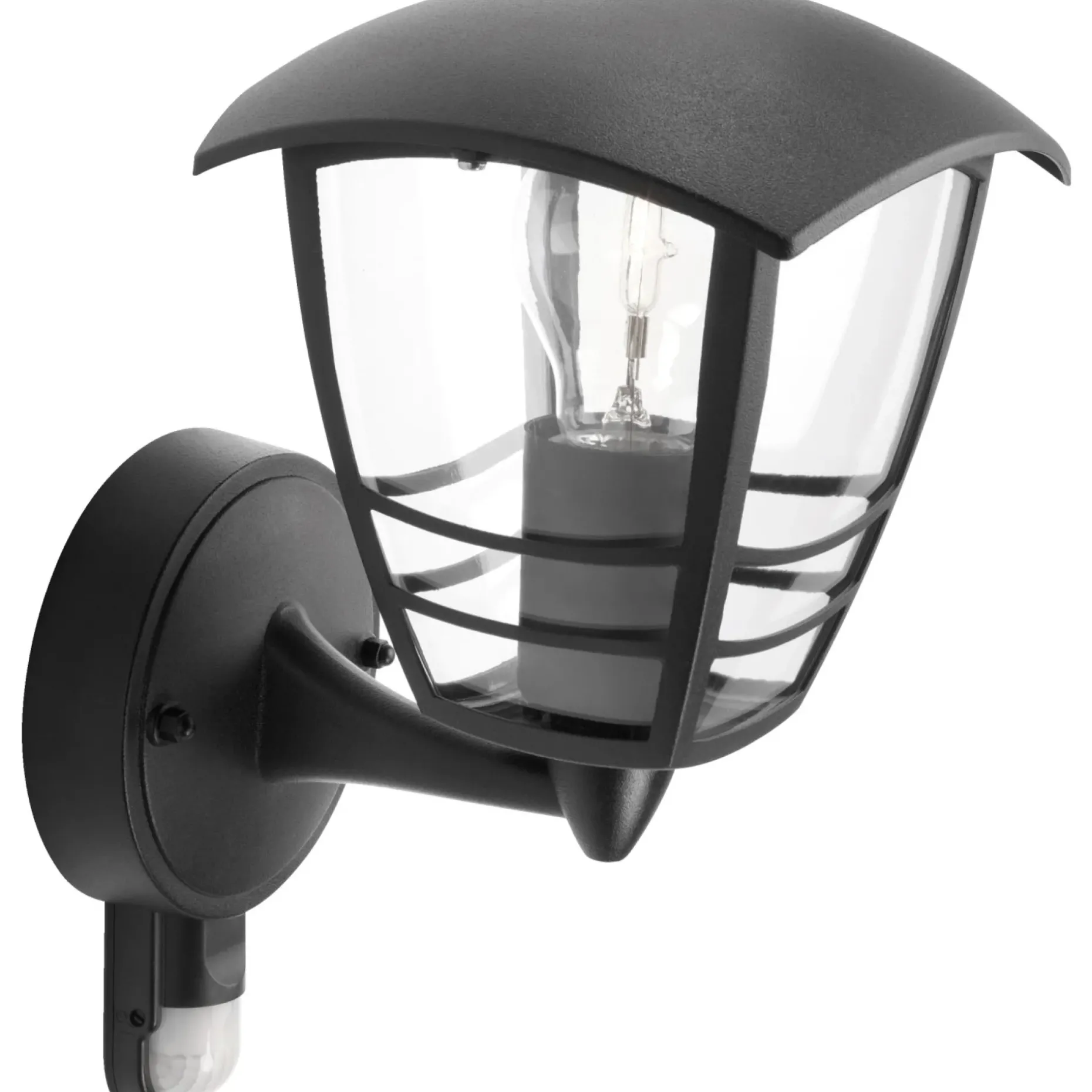 PHILIPS CREEK OP M/SENSOR UDENDØRS VÆGLAMPE SORT 60W