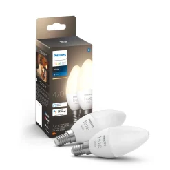 Philips Hue W 2-PAK SMART LED PÆRE E14 KERTE 6W