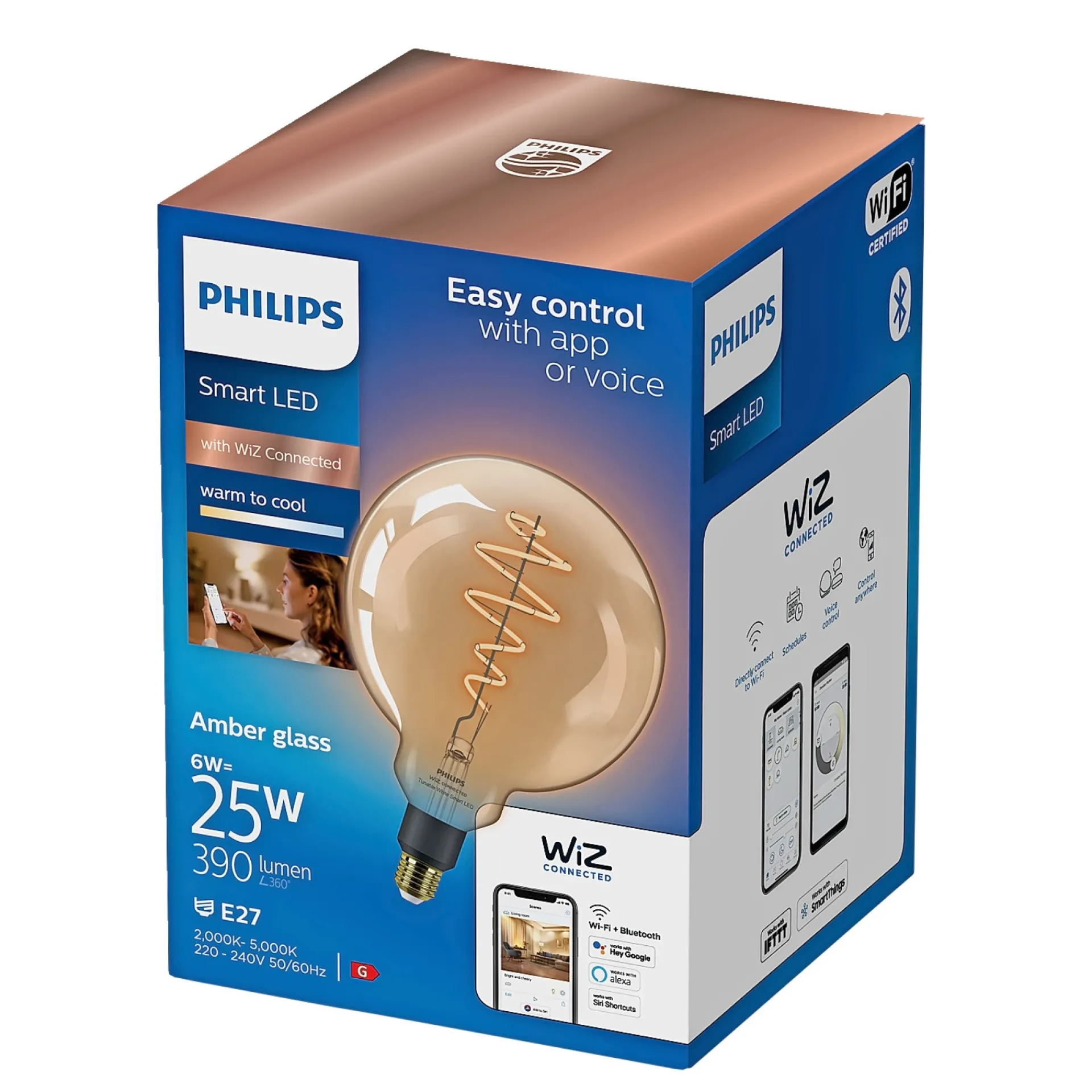 Philips Smart TUNABLE WHITE LED PÆRE E27 DEKO 6W