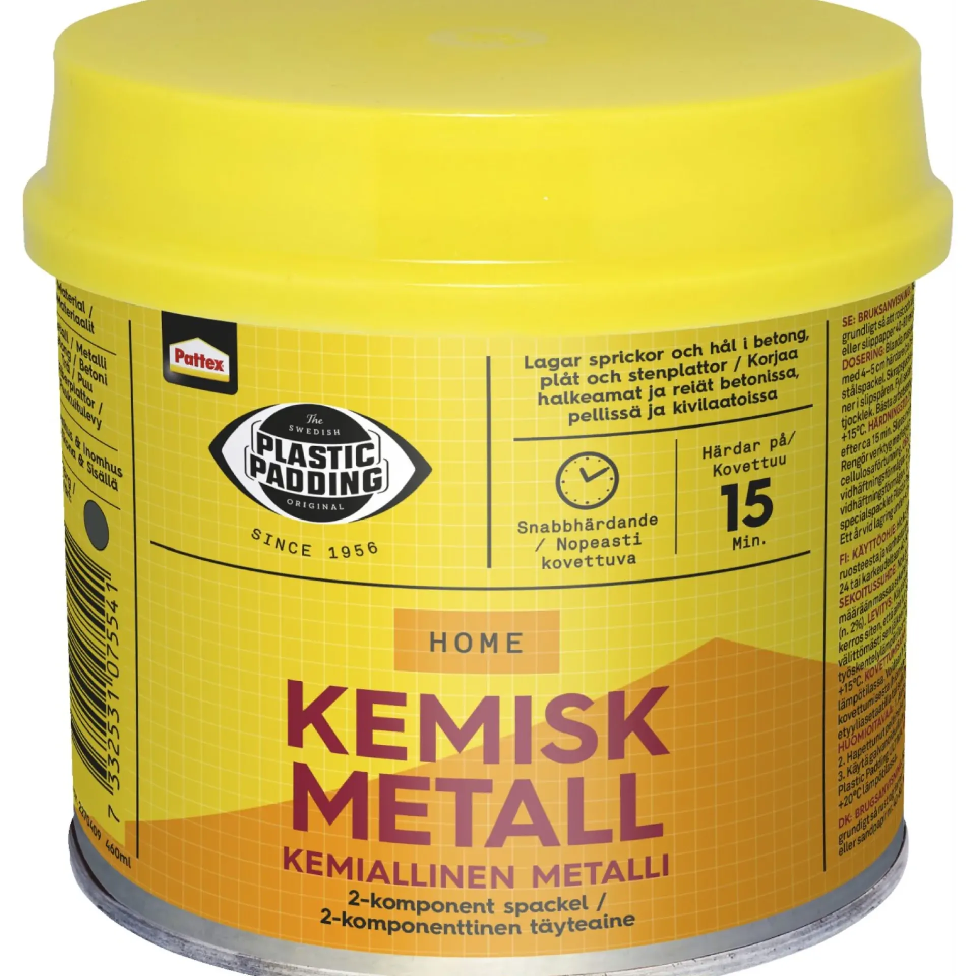 Plastic padding KEMISK METAL 0,46 ML GRÅ