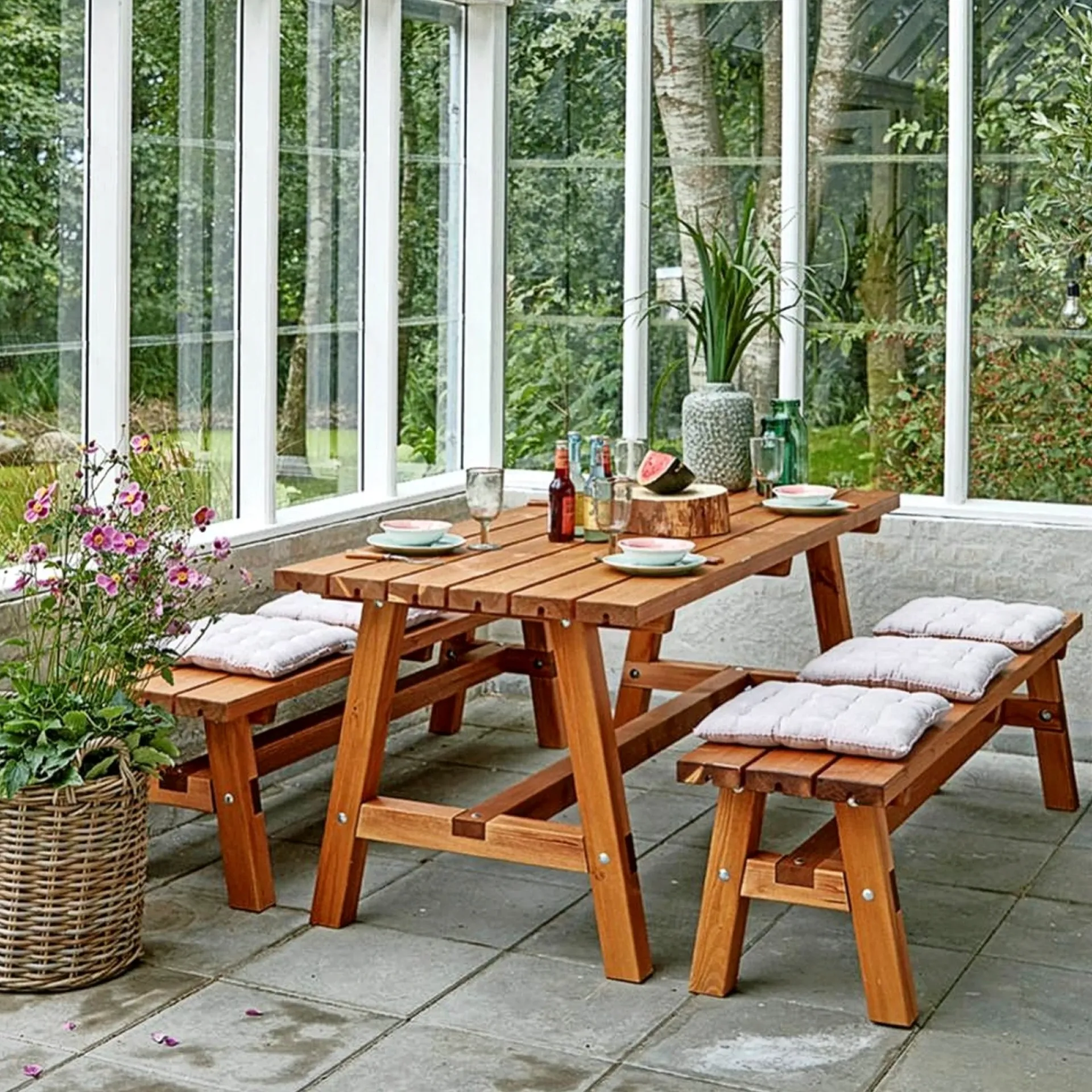 Plus COUNTRY PLANKEBÆNK TEAK 177 CM