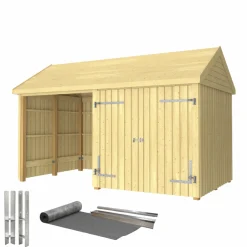 Plus INKL. TAGPAP/ALULISTER/H-STOLPEFØDDER HAVEHUS 10 M²