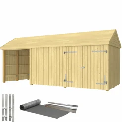 Plus INKL. TAGPAP/ALULISTER/H-STOLPEFØDDER HAVEHUS 14,5 M2