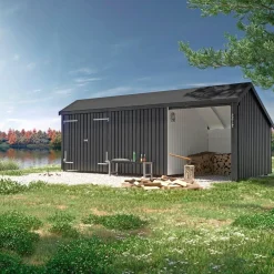 Plus 3-MODULER INKL. TAGPAP/ALULISTER OG H-STOLPEFØDDER MULTIHAVEHUS 15,5 M2