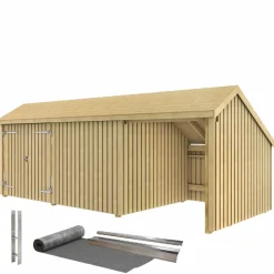 Plus 3-MODULER INKL. TAGPAP/ALULISTER OG H-STOLPEFØDDER MULTIHAVEHUS 15,5 M2