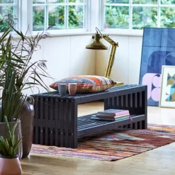 Plus RUSTIK TRALLEBÆNK SORT 138 CM