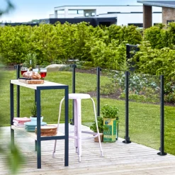 Plus STOLPE VARMGALVANISERET OG PULVERLAKERET GRÅSORT 4.24 X 4.24 X 96 CM