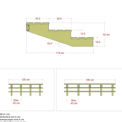 Plus 3 TRIN TERRASSETRAPPE 1200 X 420 MM