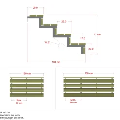 PLUS 2 TRIN TERRASSETRAPPE 1200 X 370 MM