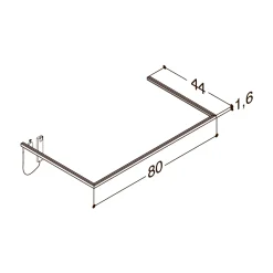 Scanbad DELTA L80 CM D 44 CM LYSRAMME