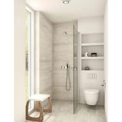 Scanbad FLEXI MAT ALU PROFIL, 1 STK. BRUSEDØR KLAR GLAS 89 CM
