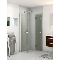 Scanbad FLEXI MAT ALU PROFIL, 1 STK. FOLDEDØR KLAR GLAS 99 CM