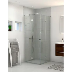 Scanbad FLEXI MAT ALU PROFIL, 1 STK. FOLDEDØR KLAR GLAS 79 CM
