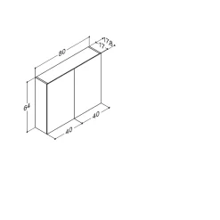 Scanbad MULTO SPEJLSKAB UDEN LAMPER HVID 80 X 64 CM