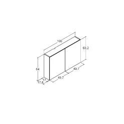 Scanbad MULTO SPEJLSKAB UDEN LAMPER HVID 100 X 64 CM