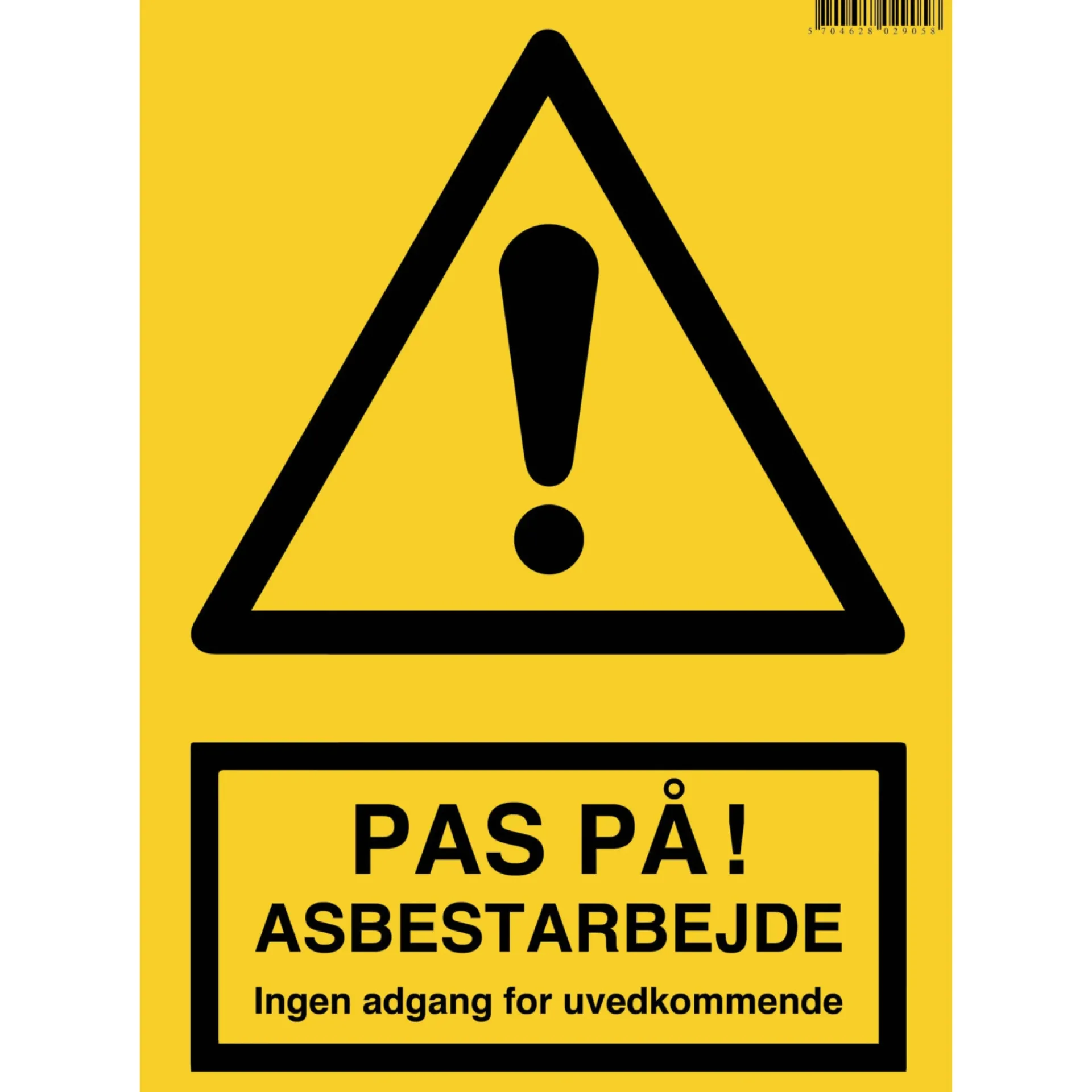 Sydvesta ASBEST ADVARSELSSKILT