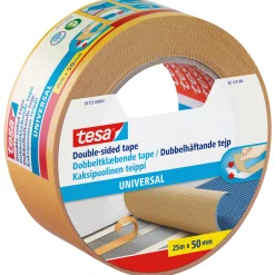 Tesa UNIVERSAL P TÆPPETAPE 25 M X 50 MM HVID