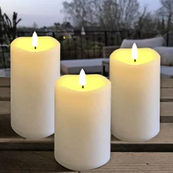 Veli Line 3-PAK HVIDE Ø7,5 X 10 + 12,5 + 15 CM LED BLOKLYS