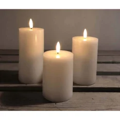 Veli Line 3-PAK HVIDE Ø7,5 X10+12,5+15 CM LED BLOKLYS