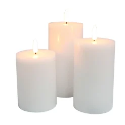 Veli Line 3-PAK HVIDE Ø7,5 X10+12,5+15 CM LED BLOKLYS
