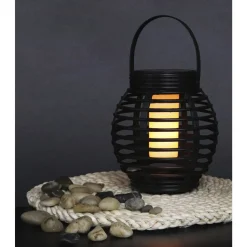 Veli Line RATTAN FLAME SOLCELLE LANTERNE BRUN 16 CM