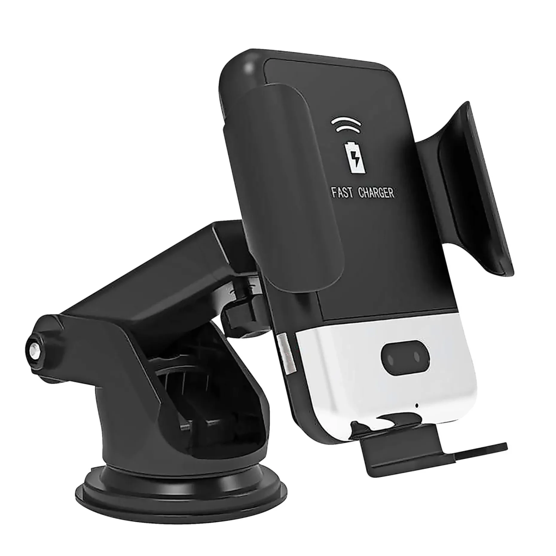 WORK>IT SMARTPHONEHOLDER MED TRÅDLØS OPLADNING HOLDER SORT 122X86X107 MM